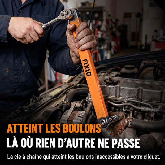 FIXIO ™- Atteignez les boulons hors de portée de votre cliquet